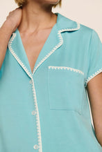 Load image into Gallery viewer, Frida TENCEL™ Modal Shortie Short PJ Set Blue Lagoon/Ivory
