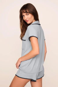 Frida TENCEL™ Modal Shortie Short PJ Set Gray Dawn/Navy