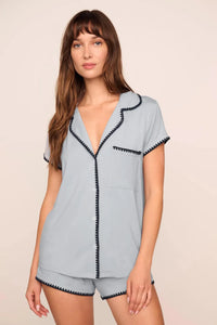Frida TENCEL™ Modal Shortie Short PJ Set Gray Dawn/Navy
