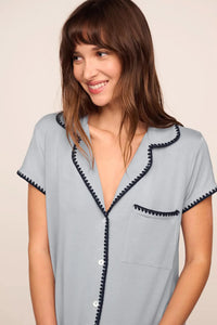 Frida TENCEL™ Modal Shortie Short PJ Set Gray Dawn/Navy
