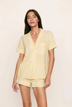 Load image into Gallery viewer, Nautico Shortie Short PJ Set Classic Stripe Sunbeam/Ivory
