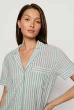 Load image into Gallery viewer, Nautico Shortie Short PJ Set Regatta Stripe Seagrass/White
