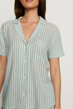 Load image into Gallery viewer, Nautico Shortie Short PJ Set Regatta Stripe Seagrass/White
