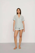 Load image into Gallery viewer, Nautico Shortie Short PJ Set Regatta Stripe Seagrass/White
