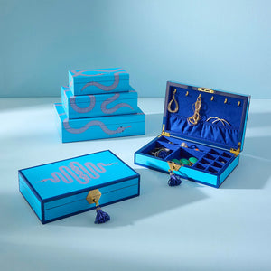Eden Medium Lacquer Box- Blue
