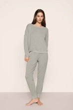 Load image into Gallery viewer, Softest Sweats Boat Neck Pullover Dark Heather Grey
