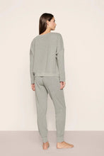 Load image into Gallery viewer, Softest Sweats Boat Neck Pullover Dark Heather Grey
