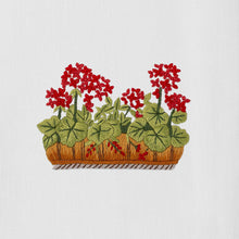 Load image into Gallery viewer, French Geraniums Towel White Cotton
