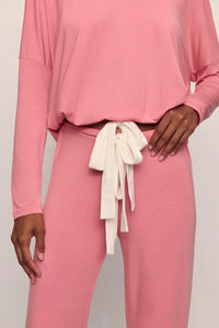 Gisele TENCEL™ Modal Slouchy PJ Set Sunkissed Coral/Ivory