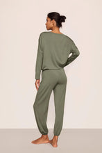 Load image into Gallery viewer, Gisele TENCEL™ Modal Slouchy PJ Set Smokey Olive/Ivory
