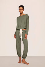 Load image into Gallery viewer, Gisele TENCEL™ Modal Slouchy PJ Set Smokey Olive/Ivory
