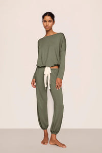 Gisele TENCEL™ Modal Slouchy PJ Set Smokey Olive/Ivory