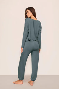 Gisele TENCEL™ Modal Slouchy PJ Set Stone Blue/Ivory