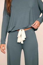 Load image into Gallery viewer, Gisele TENCEL™ Modal Slouchy PJ Set Stone Blue/Ivory

