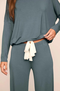 Gisele TENCEL™ Modal Slouchy PJ Set Stone Blue/Ivory