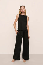 Load image into Gallery viewer, Organic Linen Knit High Waisted Pant Black
