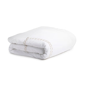 Cable Embroidered Percale Duvet Cover