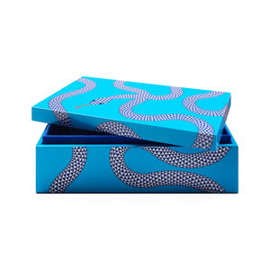 Eden Medium Lacquer Box- Blue