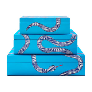 Eden Medium Lacquer Box- Blue