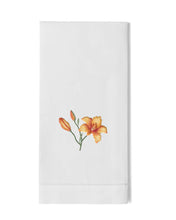 Load image into Gallery viewer, Day Lily Towel - White Cotton
