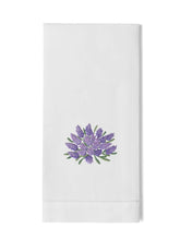 Load image into Gallery viewer, Lavender Bouquet Towel- White Cotton
