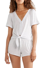 Load image into Gallery viewer, Tropea knotted printed stretch-modal jersey pajama top
