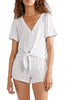 Tropea knotted printed stretch-modal jersey pajama top