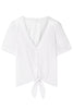 Tropea knotted printed stretch-modal jersey pajama top