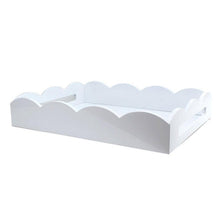 Load image into Gallery viewer, White Medium Lacquered Scallop Serving Tray
