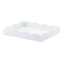 Load image into Gallery viewer, White Small Lacquered Scalloped Tray
