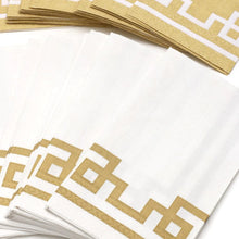 Load image into Gallery viewer, Rive Gauche Paper Guest Towel Napkins in Gold &amp; White - 15 Per Package
