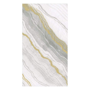 Marble Paper Guest Towel Napkins in Grey - 15 Per Package