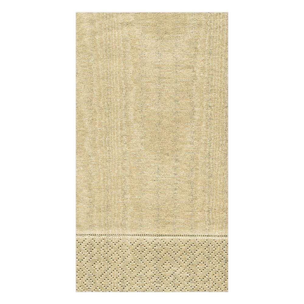 Moiré Paper Guest Towel Napkins in Gold - 15 Per Package