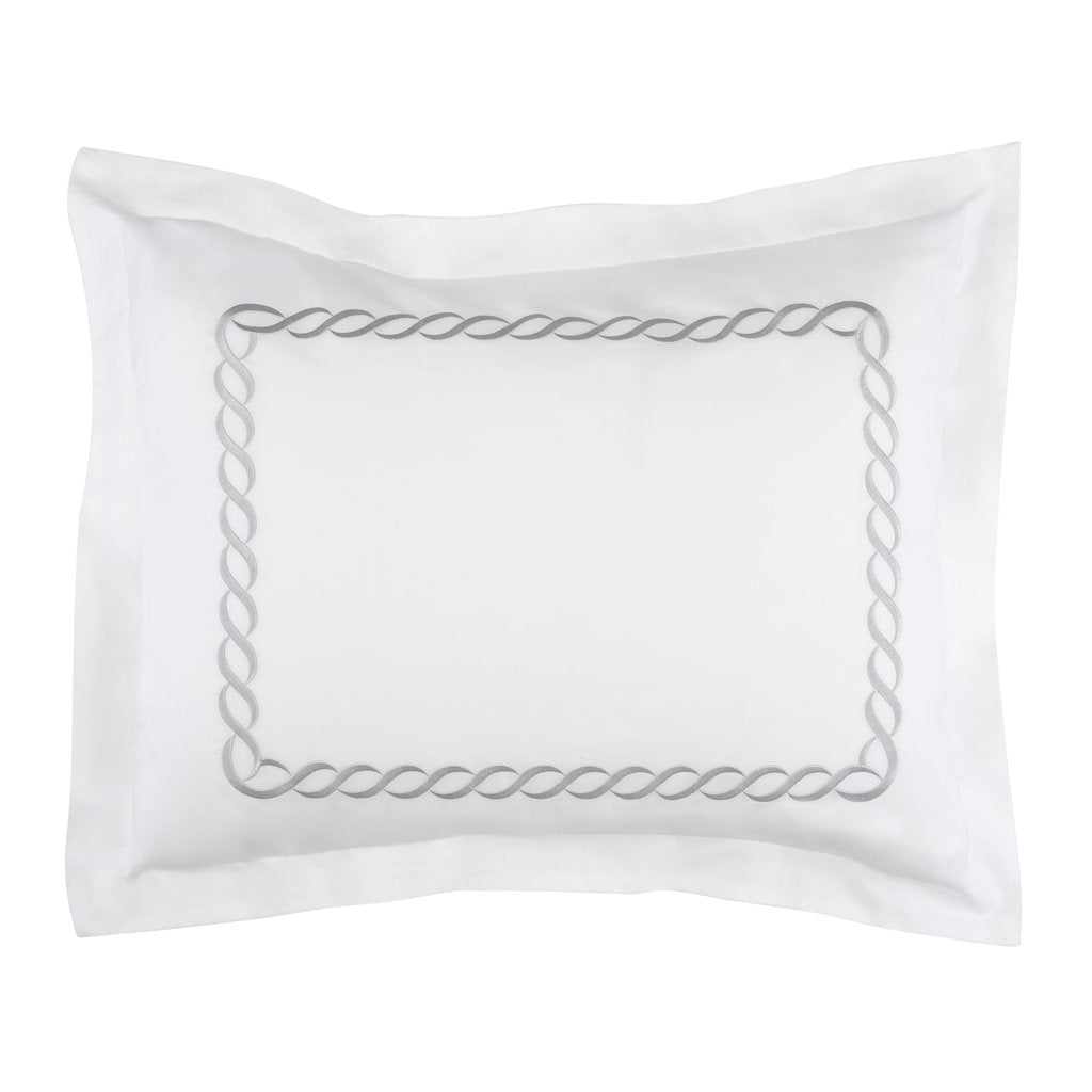 Cable Embroidered Percale Sham Set of 2