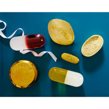 Load image into Gallery viewer, Small Acrylic Pill White and Yellow
