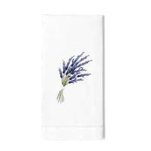 Load image into Gallery viewer, Lavender Hand Towel - White Cotton
