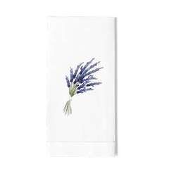 Lavender Hand Towel - White Cotton