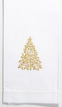 Load image into Gallery viewer, Mod Tree Gold Hand Towel - White Cotton
