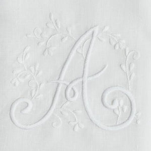Monogram Meadow Hand Towel White Linen