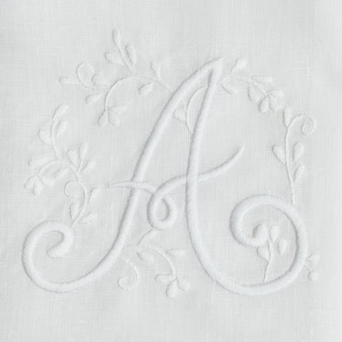 Monogram Meadow Hand Towel White Linen