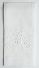 Load image into Gallery viewer, Monogram Meadow Hand Towel White Linen
