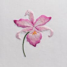 Load image into Gallery viewer, Orchid Gala Hand Towel - White Cotton
