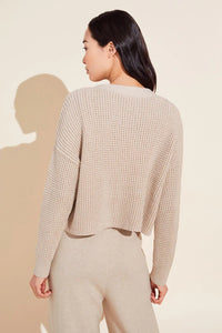 Recycled Sweater Cropped Cardigan - Oat