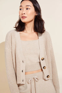 Recycled Sweater Cropped Cardigan - Oat