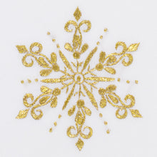 Load image into Gallery viewer, Snowflake Gold Hand Towel - White Cotton
