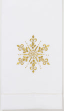 Load image into Gallery viewer, Snowflake Gold Hand Towel - White Cotton
