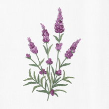 Load image into Gallery viewer, Lavender Botanical Hand Towel - White Cotton
