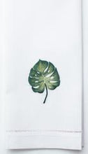 Load image into Gallery viewer, Tropical Leaf Hand Towel - White Cotton
