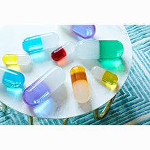 Load image into Gallery viewer, Small Acrylic Pill White and Yellow

