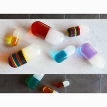Load image into Gallery viewer, Small Acrylic Pill White and Yellow
